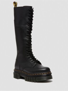 Dr. Martens AUDRICK 20-EYE LEATHER KNEE HIGH PLATFORM BOOTS